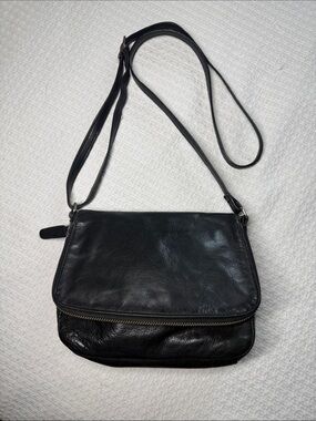 Margot black leather crossbody bag